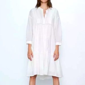 Zara Voluminous Embroidered Dress